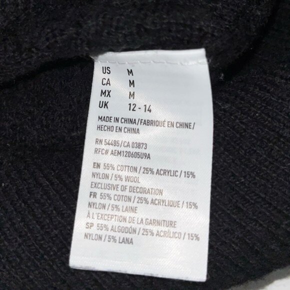 American Eagle Sheer Knit Sweater Black Sheer Lightweight Zip Womens Size Medium - Picture 9 of 9